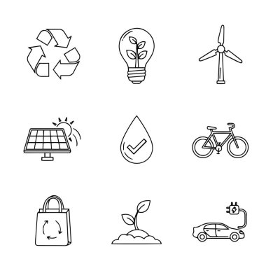Çevresel ve Sürdürülebilirlik Tema Simgesi Paketi