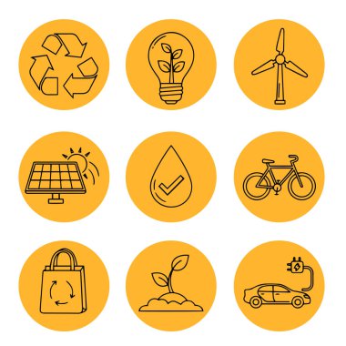 Çevresel ve Sürdürülebilirlik Tema Simgesi Paketi