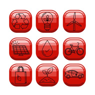 Çevresel ve Sürdürülebilirlik Tema Simgesi Paketi