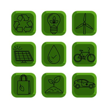 Çevresel ve Sürdürülebilirlik Tema Simgesi Paketi