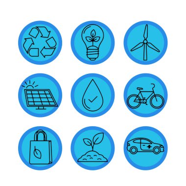 Çevresel ve Sürdürülebilirlik Tema Simgesi Paketi