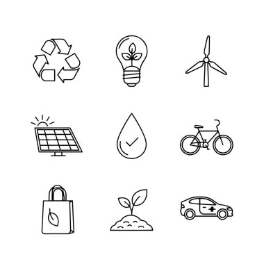 Çevresel ve Sürdürülebilirlik Tema Simgesi Paketi