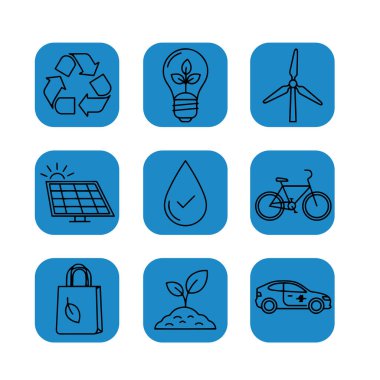 Çevresel ve Sürdürülebilirlik Tema Simgesi Paketi