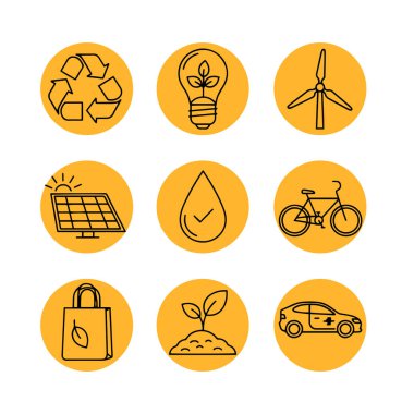 Çevresel ve Sürdürülebilirlik Tema Simgesi Paketi