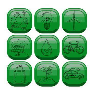Çevresel ve Sürdürülebilirlik Tema Simgesi Paketi