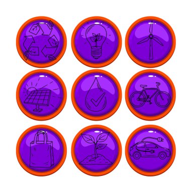 Çevresel ve Sürdürülebilirlik Tema Simgesi Paketi