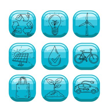 Çevresel ve Sürdürülebilirlik Tema Simgesi Paketi