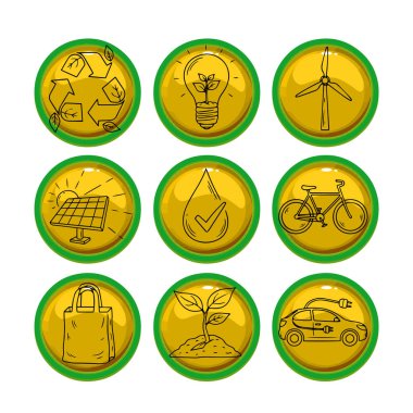 Çevresel ve Sürdürülebilirlik Tema Simgesi Paketi