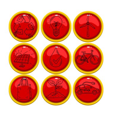 Çevresel ve Sürdürülebilirlik Tema Simgesi Paketi