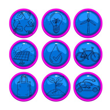 Çevresel ve Sürdürülebilirlik Tema Simgesi Paketi