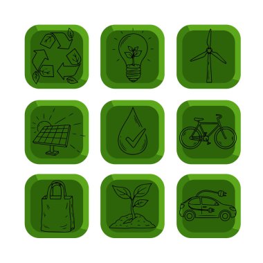 Çevresel ve Sürdürülebilirlik Tema Simgesi Paketi