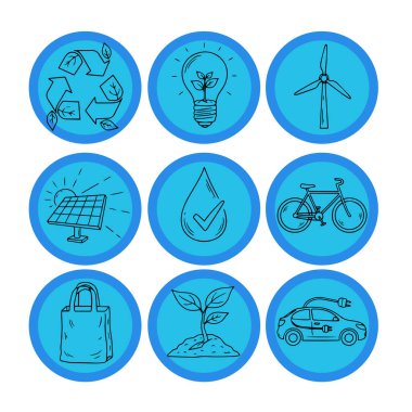 Çevresel ve Sürdürülebilirlik Tema Simgesi Paketi
