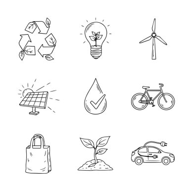 Çevresel ve Sürdürülebilirlik Tema Simgesi Paketi