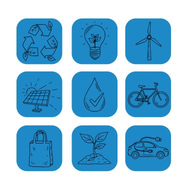 Çevresel ve Sürdürülebilirlik Tema Simgesi Paketi