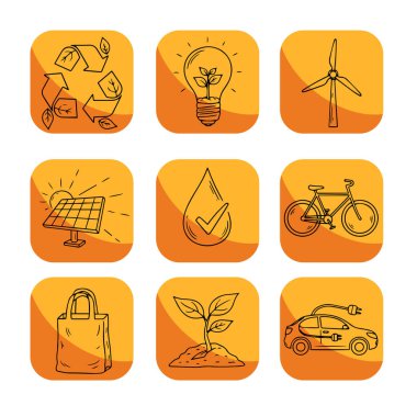 Çevresel ve Sürdürülebilirlik Tema Simgesi Paketi