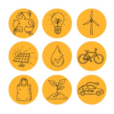 Çevresel ve Sürdürülebilirlik Tema Simgesi Paketi