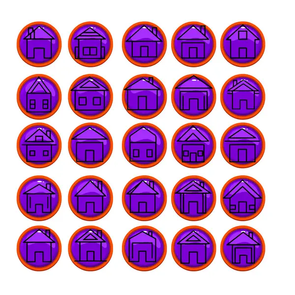 Çoklu Değişikliklerle Ev Şekli Simge Paketi