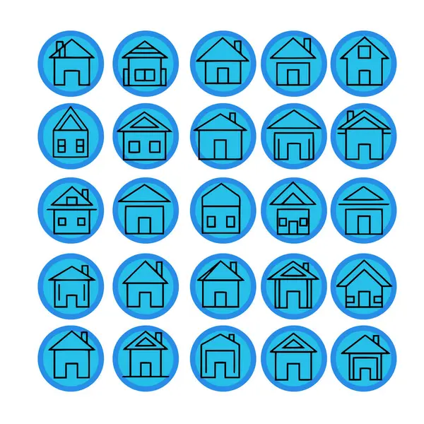 Çoklu Değişikliklerle Ev Şekli Simge Paketi