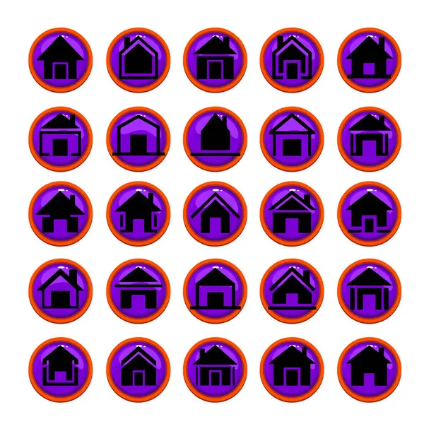 Çoklu Değişikliklerle Ev Şekli Simge Paketi