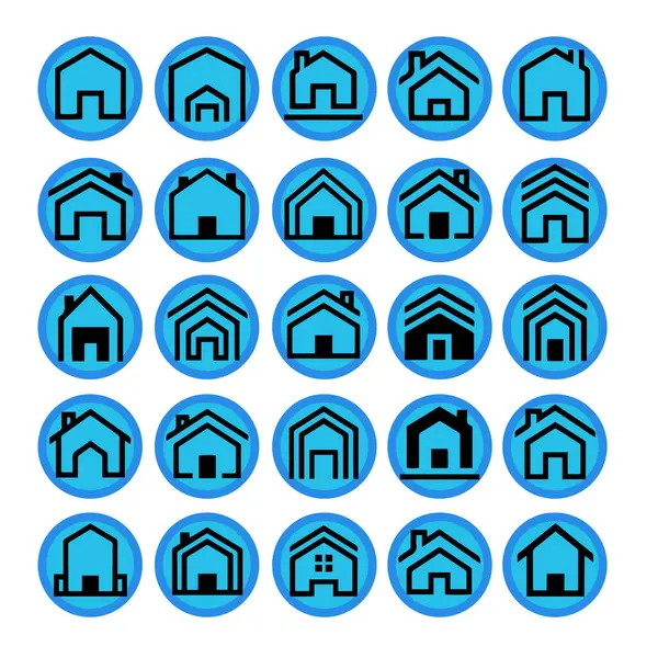 Çoklu Değişikliklerle Ev Şekli Simge Paketi