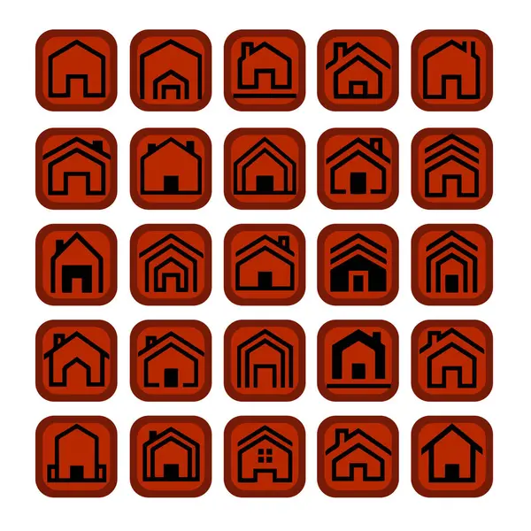 Çoklu Değişikliklerle Ev Şekli Simge Paketi