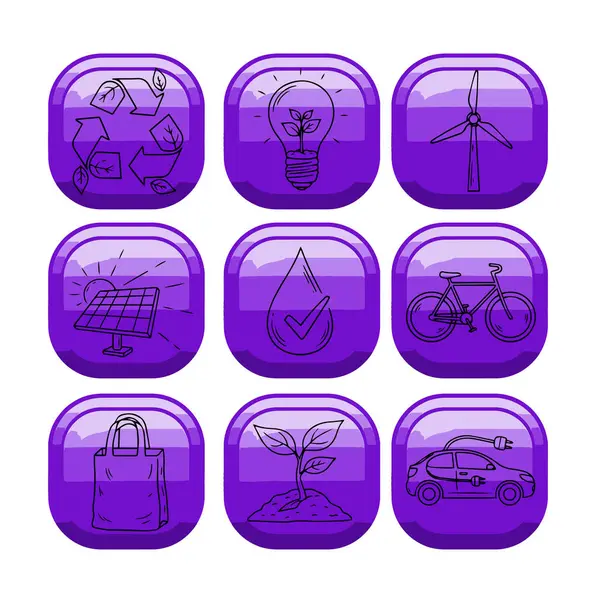 Çevresel ve Sürdürülebilirlik Tema Simgesi Paketi