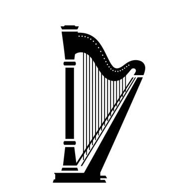 Harp Siyah ve Beyaz Vektör Tasarımı