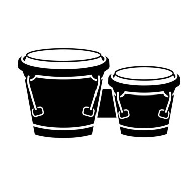 Bongolar Siyah ve Beyaz Vektör İllüstrasyonu