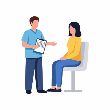 Doktor Danışman Hasta Düz Vektör İllüstrasyonu