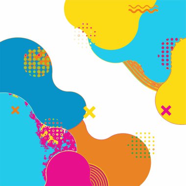 Canlı Soyut Geometrik Arkaplan Düz Vektör Resimleri