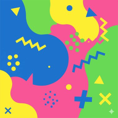 Canlı Soyut Geometrik Arkaplan Düz Vektör Resimleri