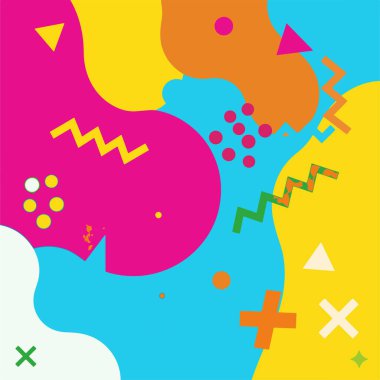 Canlı Soyut Geometrik Arkaplan Düz Vektör Resimleri