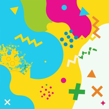 Canlı Soyut Geometrik Arkaplan Düz Vektör Resimleri