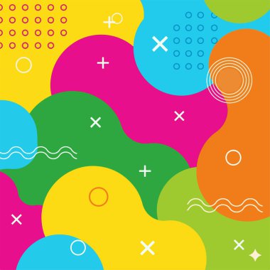 Canlı Soyut Geometrik Arkaplan Düz Vektör Resimleri