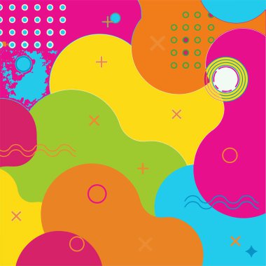 Canlı Soyut Geometrik Arkaplan Düz Vektör Resimleri