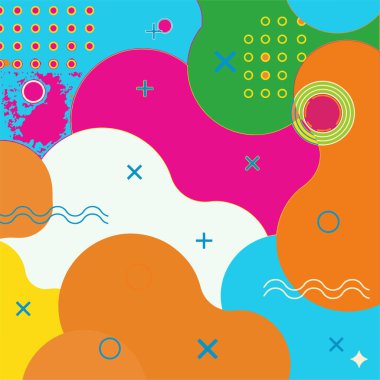 Canlı Soyut Geometrik Arkaplan Düz Vektör Resimleri