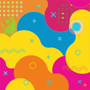 Canlı Soyut Geometrik Arkaplan Düz Vektör Resimleri