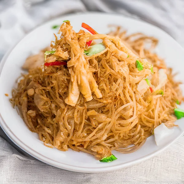 Fried Noodles Shrimps Phad Thai — Stock Photo, Image