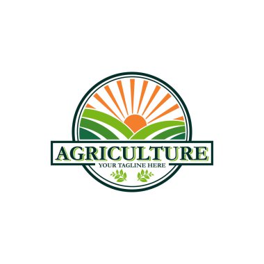Tarım logosu - vektör çizimi, tarım amblemi tasarımı. Tasarım ihtiyacınız, logonuz, illüstrasyonunuz, animasyonunuz vs. için uygun.