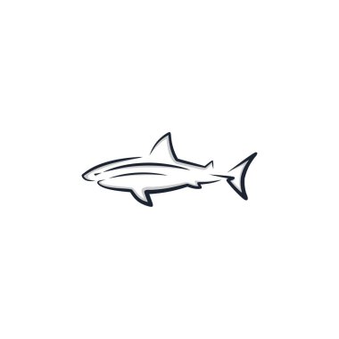 Köpekbalığı logosu tasarım illüstrasyon vektörü, tasarım ihtiyaçlarınız, logonuz, illüstrasyonunuz, animasyonunuz vs. için uygun.