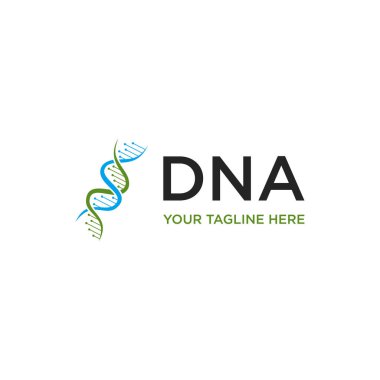 Bilim teknolojisi için DNA logo tasarım şablonu. Tasarım ihtiyacınıza, logonuza, illüstrasyonunuza, animasyonunuza uygun..