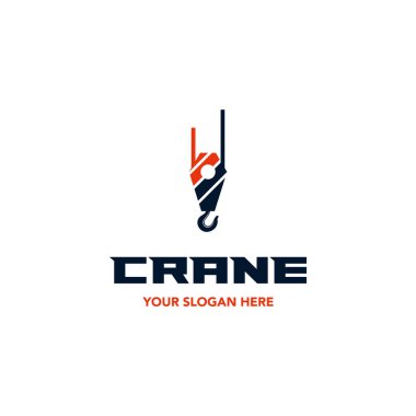 İnşaat şirketi için uygun vinç logosu grafiği.