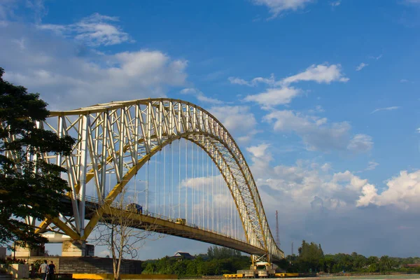 Tenggarong Ost Kalimantan Indonesien Juni 2021 King Tenggarong City Bridge — Stockfoto