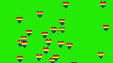 LGBT işaretli kalp sembolü bir çeşme gibi düşüyor.