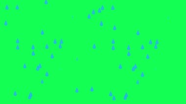 Yeşil arkaplanda yağmur damlalarının videosu