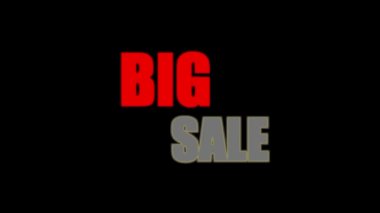 Ürün pazarlama promosyonları için mükemmel, siyah arka planda BIG SALE yazan flaş bir video