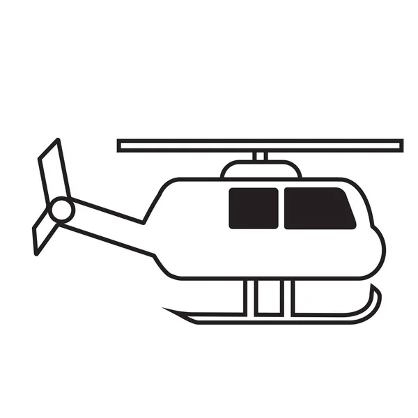 Ελικόπτερο Διάνυσμα Εικονίδιο Επίπεδη Στυλ Λευκό Φόντο — Διανυσματικό Αρχείο