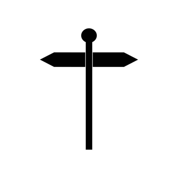 Signpost Icône Vecteur Dans Style Noir Moderne — Image vectorielle