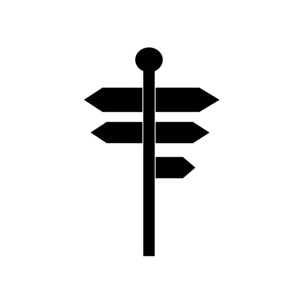 Wegweiser Icon Vektor Modernen Schwarzen Stil — Stockvektor