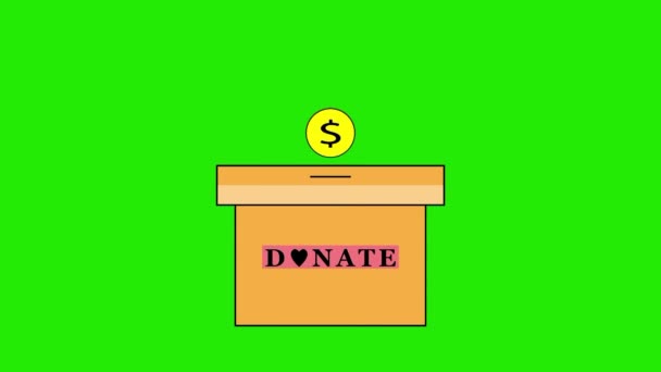 Spendenanimationsvideo Mit Grünem Bildschirmhintergrund Danke Für Die Spende Mobile Animation — Stockvideo